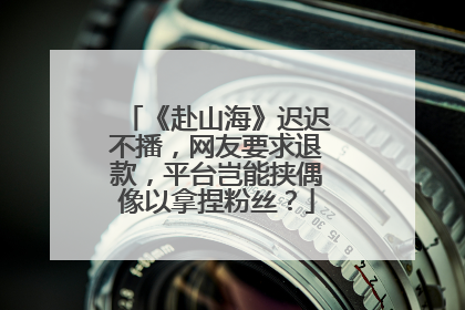 《赴山海》迟迟不播，网友要求退款，平台岂能挟偶像以拿捏粉丝？