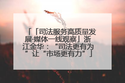 「司法服务高质量发展·媒体一线观察」浙江金华：“司法更有为”让“市场更有力”