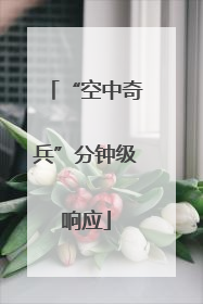 “空中奇兵”分钟级响应