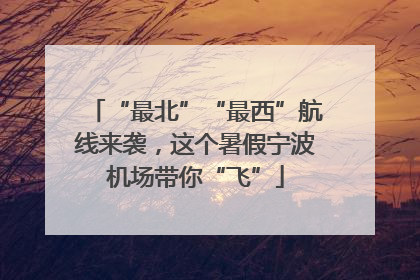 “最北”“最西”航线来袭，这个暑假宁波机场带你“飞”