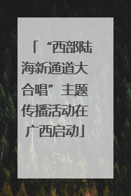 “西部陆海新通道大合唱”主题传播活动在广西启动