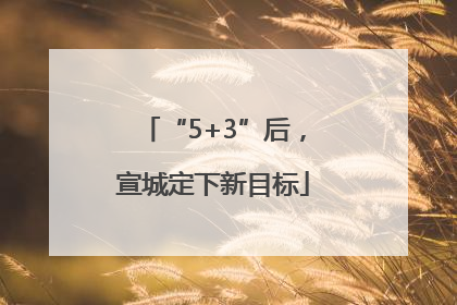 “5+3”后，宣城定下新目标