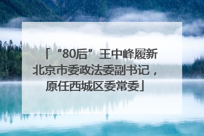“80后”王中峰履新北京市委政法委副书记，原任西城区委常委
