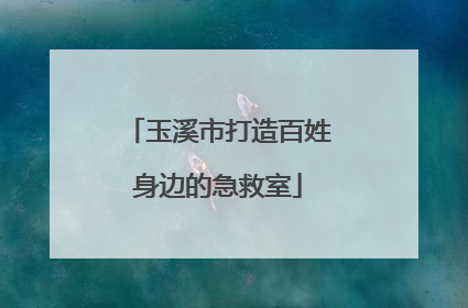 玉溪市打造百姓身边的急救室