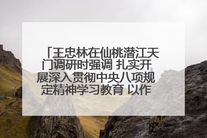 王忠林在仙桃潜江天门调研时强调 扎实开展深入贯彻中央八项规定精神学习教育 以作风建设新成效加快推动高质量发展