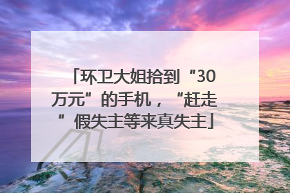 环卫大姐拾到“30万元”的手机，“赶走”假失主等来真失主