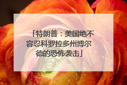 特朗普：美国绝不容忍科罗拉多州博尔德的恐怖袭击