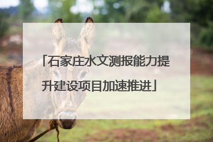 石家庄水文测报能力提升建设项目加速推进