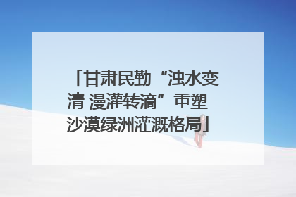 甘肃民勤“浊水变清 漫灌转滴”重塑沙漠绿洲灌溉格局