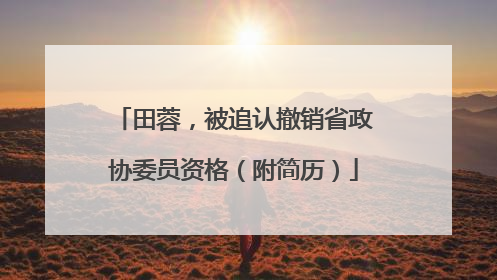 田蓉，被追认撤销省政协委员资格（附简历）