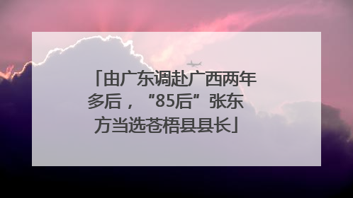 由广东调赴广西两年多后，“85后”张东方当选苍梧县县长