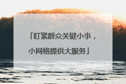 盯紧群众关键小事，小网格提供大服务