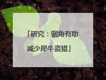 研究：锯角有助减少犀牛盗猎