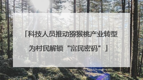 科技人员推动猕猴桃产业转型 为村民解锁“富民密码”