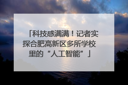 科技感满满！记者实探合肥高新区多所学校里的“人工智能”