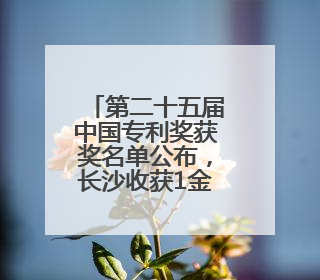 第二十五届中国专利奖获奖名单公布，长沙收获1金3银！