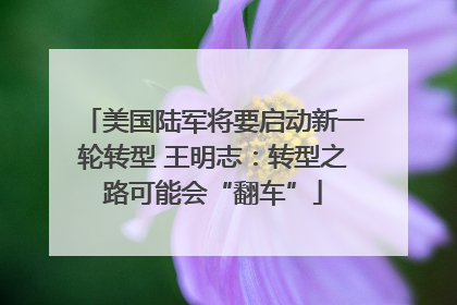 美国陆军将要启动新一轮转型 王明志：转型之路可能会“翻车”