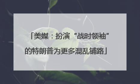 美媒：扮演“战时领袖”的特朗普为更多混乱铺路