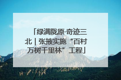 绿满陇原·奇迹三北｜张掖实施“百村万树千里林”工程