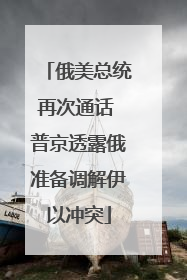 俄美总统再次通话 普京透露俄准备调解伊以冲突