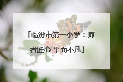 临汾市第一小学：师者匠心 平而不凡