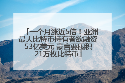 一个月涨近5倍！亚洲最大比特币持有者欲融资53亿美元 豪言要囤积21万枚比特币