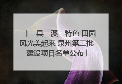 一县一溪一特色 田园风光美起来 泉州第二批建设项目名单公布
