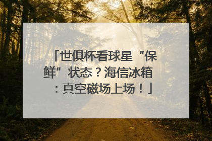世俱杯看球星“保鲜”状态？海信冰箱：真空磁场上场！