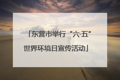 东营市举行“六·五”世界环境日宣传活动