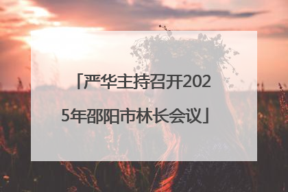 严华主持召开2025年邵阳市林长会议