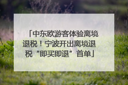 中东欧游客体验离境退税！宁波开出离境退税“即买即退”首单