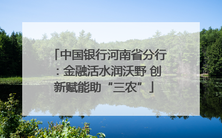 中国银行河南省分行：金融活水润沃野 创新赋能助“三农”