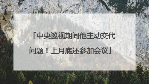 中央巡视期间他主动交代问题！上月底还参加会议