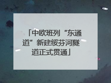 中欧班列“东通道”新建绥芬河隧道正式贯通