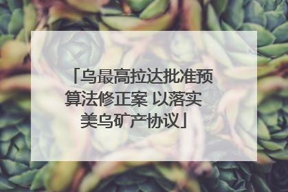 乌最高拉达批准预算法修正案 以落实美乌矿产协议