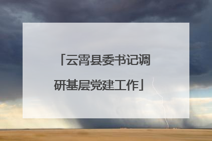 云霄县委书记调研基层党建工作