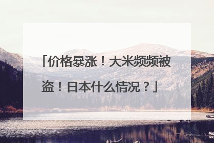 价格暴涨！大米频频被盗！日本什么情况？