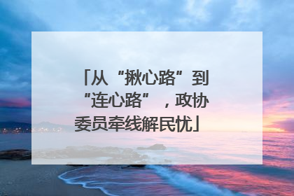 从“揪心路”到“连心路”，政协委员牵线解民忧