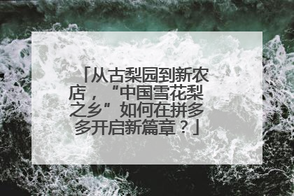 从古梨园到新农店，“中国雪花梨之乡”如何在拼多多开启新篇章？