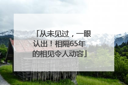 从未见过，一眼认出！相隔65年的相见令人动容
