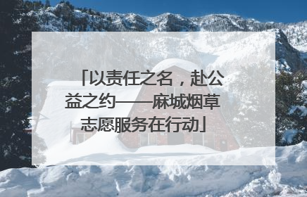 以责任之名，赴公益之约——麻城烟草志愿服务在行动