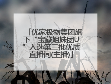 优家极物集团旗下“宝藏姐妹团U”入选第三批优质直播间(主播)