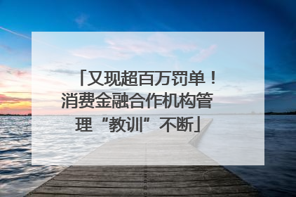 又现超百万罚单！消费金融合作机构管理“教训”不断