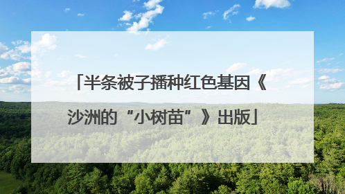 半条被子播种红色基因《沙洲的“小树苗”》出版
