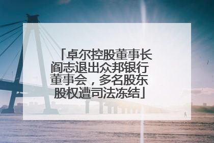 卓尔控股董事长阎志退出众邦银行董事会，多名股东股权遭司法冻结