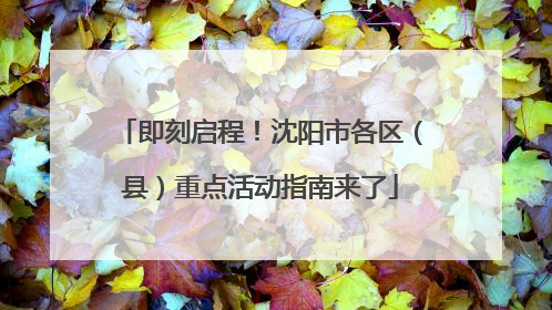 即刻启程！沈阳市各区（县）重点活动指南来了