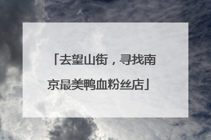 去望山街，寻找南京最美鸭血粉丝店