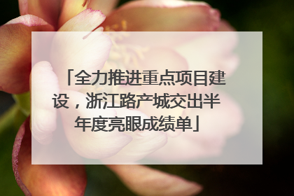 全力推进重点项目建设，浙江路产城交出半年度亮眼成绩单