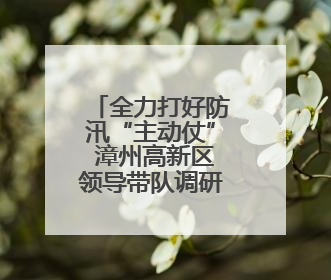 全力打好防汛“主动仗” 漳州高新区领导带队调研防汛工作