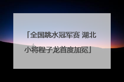 全国跳水冠军赛 湖北小将程子龙首度加冕